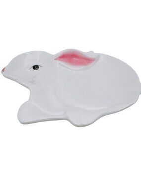 Rabbit-Shaped Ceramic Serving Plate Celebrations Dishwasher & Microwave Safe